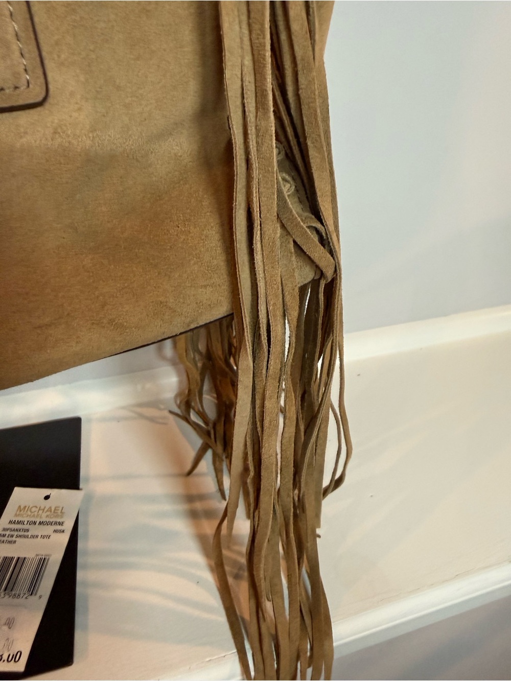 Hamilton Moderne Small Fringed Suede Satchel - Picture 11 of 14